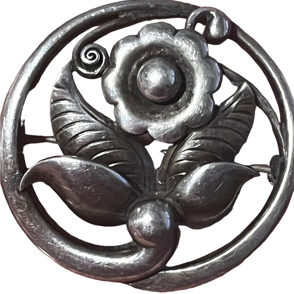 Just A Anderson  Floral Brooch #189 handmade Sterling  Silver Danmark